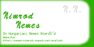 nimrod nemes business card